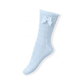 Miranda Openwork Socks with Bow Pale Blue